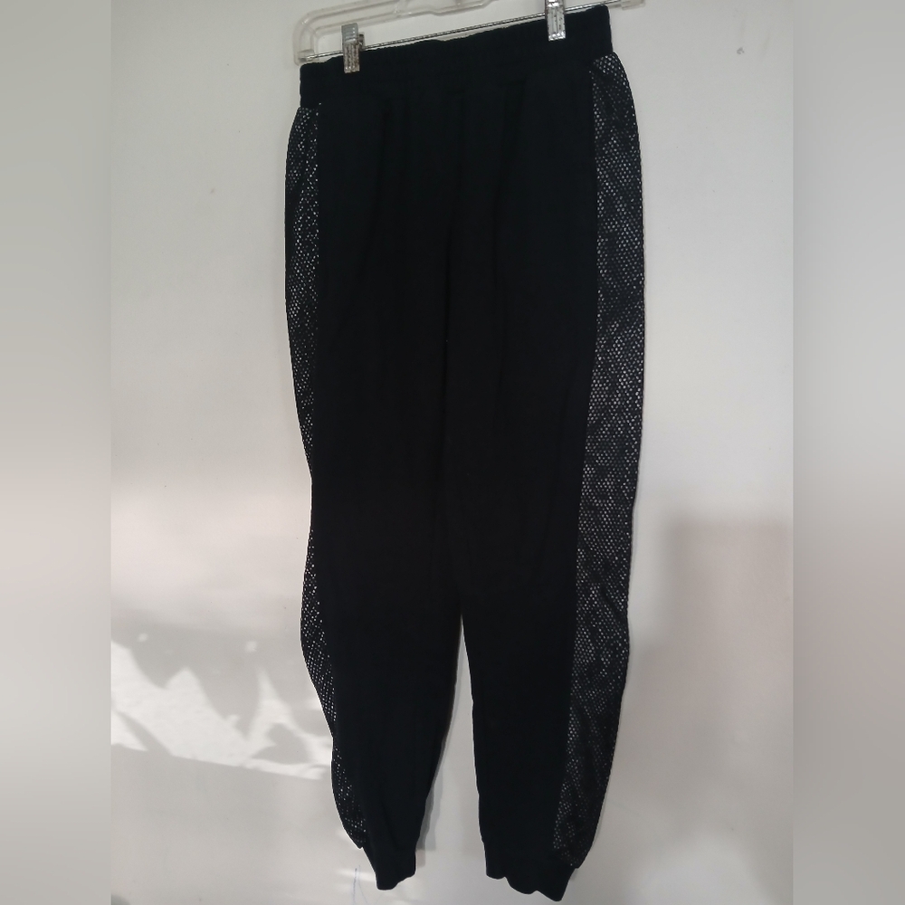 Pro Player Black Mesh Detail Joggers (0143)